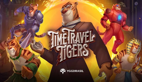 【Time Travel Tigers】4つの時代のフリースピンがランダムに発動！高ボラティリティ